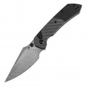 N Kansept Knives Fenrir Damascus Twill Carbon K1034S6
