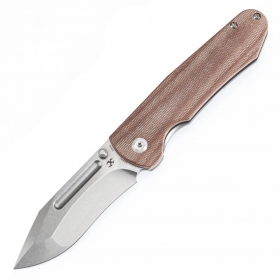 N Kansept Knives Superhawk Titanium Brown Micarta K1084B1