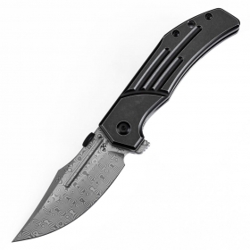 N Kansept Knives Orion Damascus Blackwash Titanium K1089A3