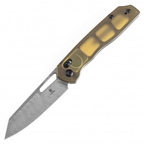 N Kansept Knives Tenable Shard Damascus Amber PEI T1006V7