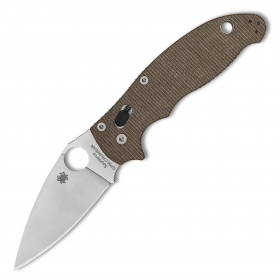 N Spyderco Manix 2 Brown Micarta CPM CRU-WEAR C101MPCW2